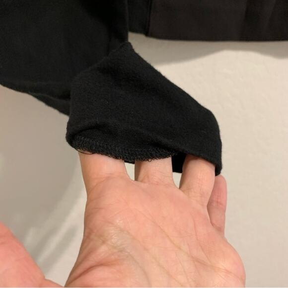 Club Monaco Black Faux Suede Long Sleeve Crop Top - Picture 9 of 12